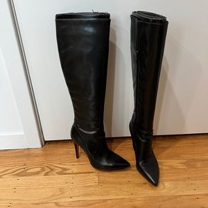 Via Spiga Tall Boots Black Leather Spike Heel Size: 6M - excellent condition